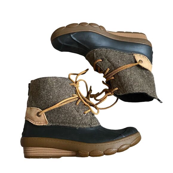 Sperry Top Sider Wool Duck Boots Women's 7M EU 37.5 Wool Rain boots Brown - Picture 2 of 8